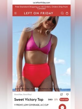 Left On Friday  Women S Black Swim Top